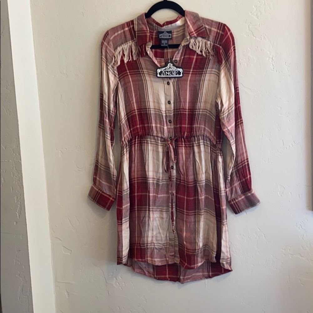 Plaid tunic Size S NWT